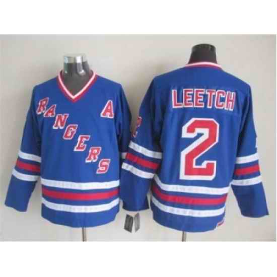 NHL New York Rangers #2 leetch blue jerseys(New vintage retro)